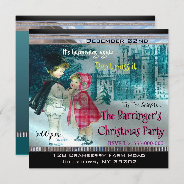 Step out Holiday Christmas Party Invitation (Front/Back)