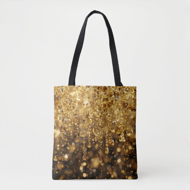 Step Out in Style With Golden Sparkles on Your Tote Bag (Front)