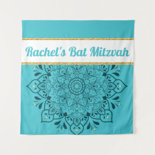 Step & Repeat Bat Mitzvah ADD YOUR LOGO Backdrop Tapestry