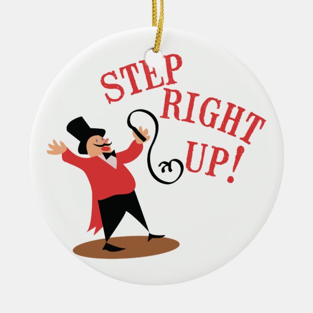 Step Ringmaster Ceramic Tree Decoration (Front)