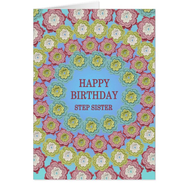 Step Sister Birthday Crochet Flowers (Front)