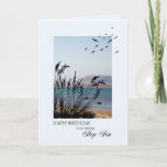 Step Son Birthday, Seaside Scene Card<br><div class="desc">A lovely birthday card for a step son. A seaside scene with silhouetted grass and seagulls. A lovely tranquil scene to promote memories of seaside holidays.</div>