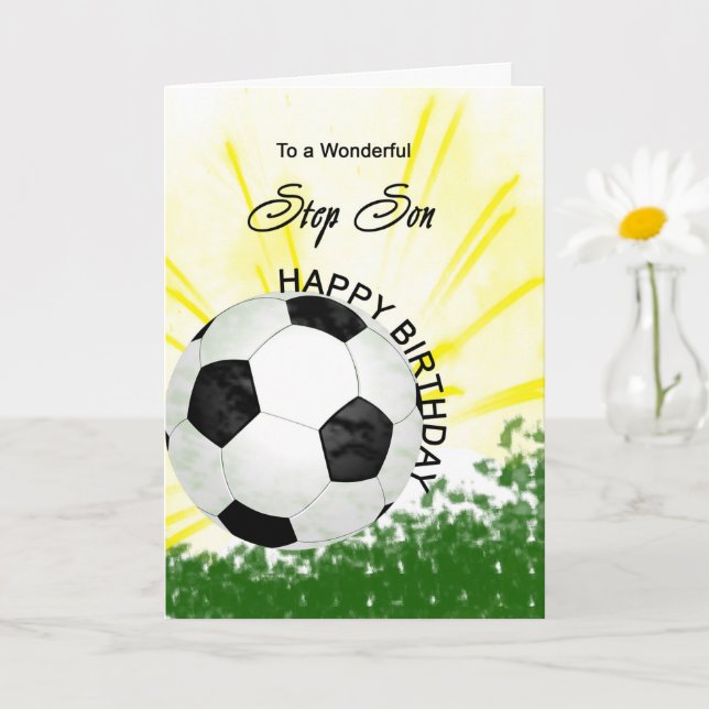 Step Son Birthday Soccer Card (Small Plant)