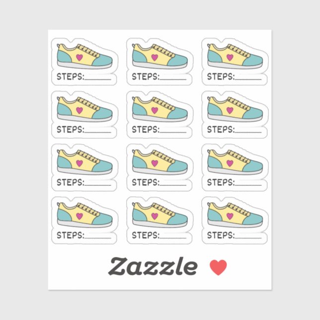Step Tracker Runner Sneakers Reminder Bujo Planner (Sheet)
