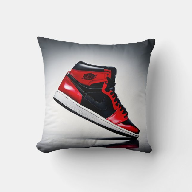 Step Up Your Style: Red & Black High-Top  Cushion (Front)