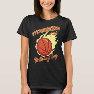 Stepbrother Of The Birthday Boy Basketball Family  T-Shirt