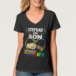 Stepdad And Son Best Friend For Life Autism Dad Me T-Shirt