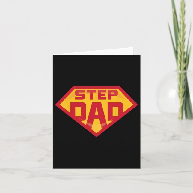 Stepdad Funny Hero Step Dad Birthday Fathers Day G Card (Front)