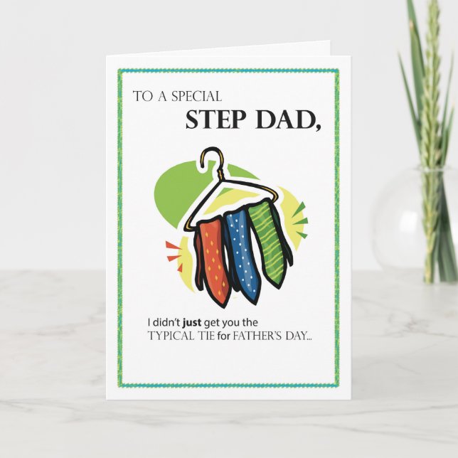 Stepdad, Humourous Father's Day Ties Card (Front)
