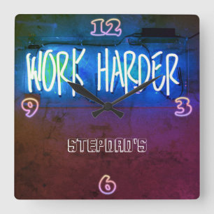 STEPDAD Mancave Bar Den Clock Neon - Customisable