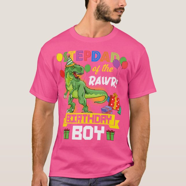 Stepdad Of The Birthday Boy Dinosaur Celebration G T-Shirt (Front)