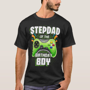 Stepdad Of The Birthday Boy Matching Family Video T-Shirt