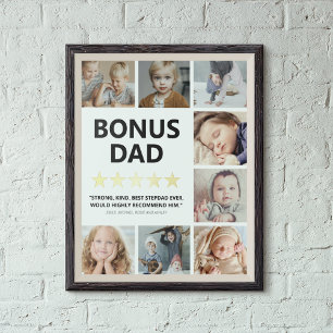Stepdad Rating   Bonus Dad Photo Collage Foil Prints