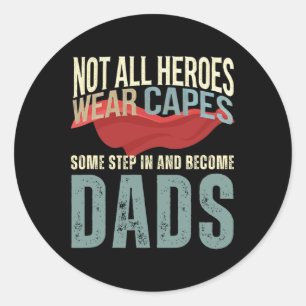 Stepdad Shirt From Kids Men Funny Fathers Day Step Classic Round Sticker