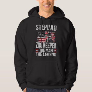 Stepdad Zoo Keeper The Man The Legend Retro Usa Fl Hoodie