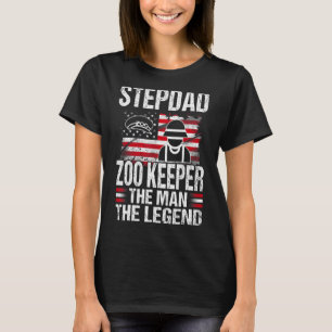 Stepdad Zoo Keeper The Man The Legend Retro Usa Fl T-Shirt