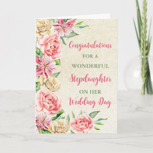 Stepdaughter Wedding Day Congratulations Card