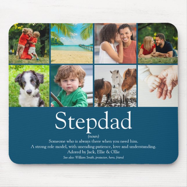 Stepfather Stepdad Definition 8 Photo Fun Blue Mouse Pad (Front)
