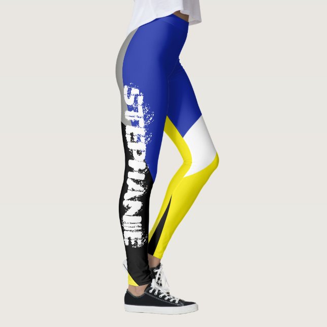 Stephanie Add Your Name Abstract Art Leggings (Right)