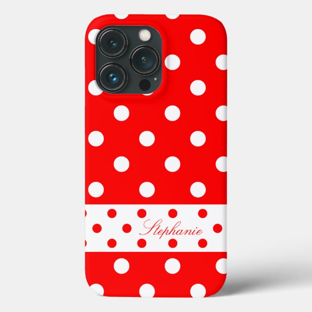 Stephanie - Cute Polka Dots With Your Name - Case- Case-Mate iPhone Case (Back)