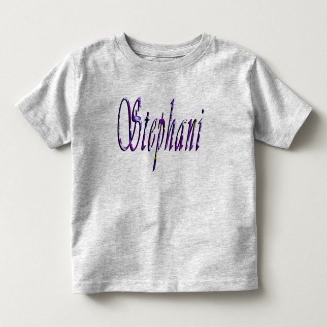 Stephanie, Name, Logo, Toddler Grey T-shirt (Front)