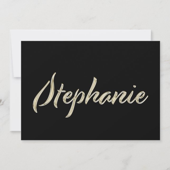 Stephanie white gold Handwriting Card (Front)