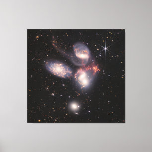 Stephan's Quintet 5 Galaxies Deep Field James Webb Canvas Print