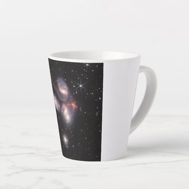 Stephan's Quintet 5 Galaxies Deep Field James Webb Latte Mug (Right Angle)