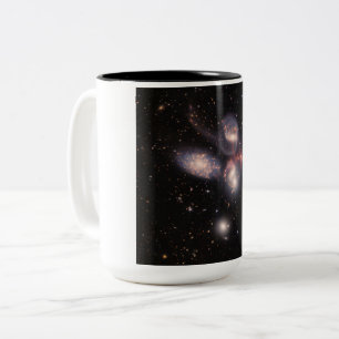 Stephan's Quintet 5 Galaxies Deep Field James Webb Two-Tone Coffee Mug