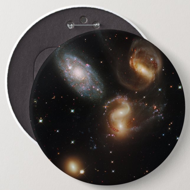Stephan's Quintet: A Galaxy Galactic Wreckage 6 Cm Round Badge (Front & Back)