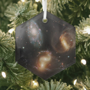 Stephan's Quintet: A Galaxy Galactic Wreckage Glass Tree Decoration