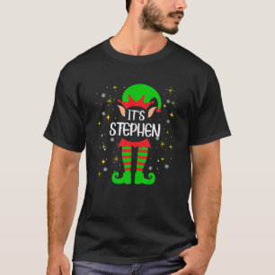 Stephen Elf Personalised First Given Name Christma T-Shirt