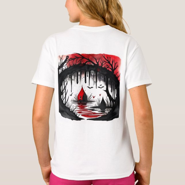 Stephen gimmel style, dessin, aquarelle, aquarelle T-Shirt (Back)