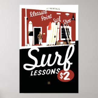 Stephen Hosmer's Surf Lessons Poster