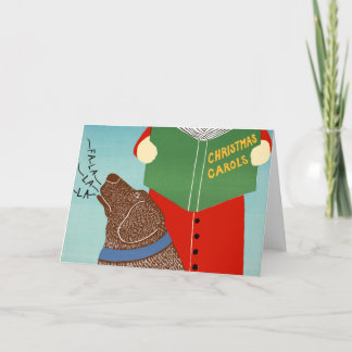 Stephen Huneck "Christmas Caroling" Greeting Card
