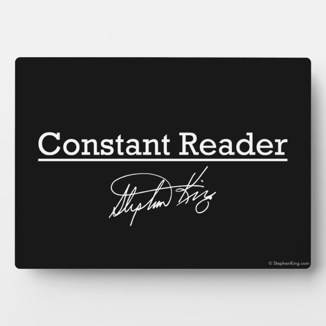 Stephen King, Constant Reader Plaque (Front)