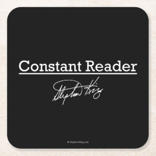 Stephen King, Constant Reader Square Paper Coaster