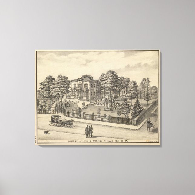 Stephens residence, Woodland Canvas Print (Front)