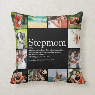 Stepmom Bonus Mum Definition 12 Photo Collage Cushion