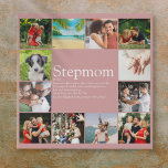 Stepmom Bonus Mum Definition Photo Collage Pink Faux Canvas Print<br><div class="desc">Personalise with your her 12 favourite photos and personalised text for your special Stepmom, Stepmum or Bonus Mum to create a unique gift for Mother's day, birthdays, Christmas, baby showers, or any day you want to show how much she means to you. Show her how amazing she is every day....</div>