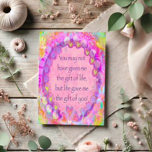 Stepmom Bonus Mum Mother’s Day Pretty Pink Card