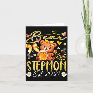 Stepmom Est 2027 Floral Bow Tie Mothers Day Bear Card