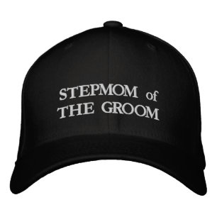 Stepmom of the Groom black white elegant wedding Embroidered Hat