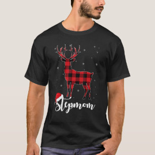 Stepmom Reindeer Buffalo Red Plaid Christmas Pajam T-Shirt