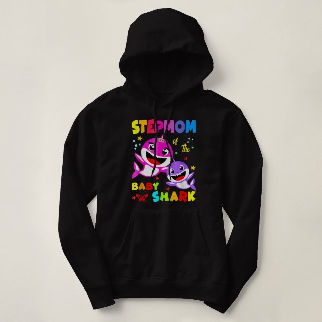 Stepmom Shark Stepmom Shark Family Mother's Day  Hoodie (Design Front)
