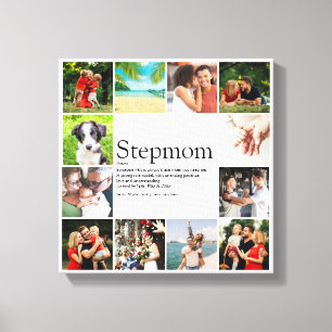 Stepmom Stepmum Bonus Mum Definition Photo Collage Canvas Print