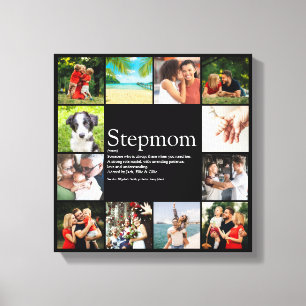 Stepmom Stepmum Bonus Mum Definition Photo Collage Canvas Print