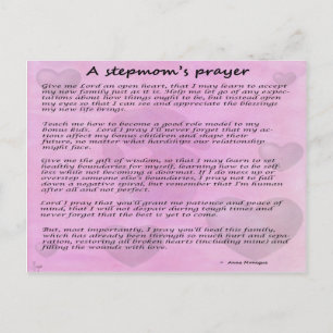 Stepmom's prayer version 2 postcard