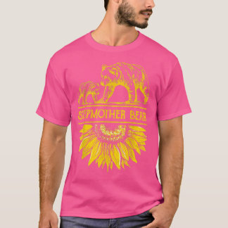 Stepmother Bear Sunflower Hippie Mothers Day 1870  T-Shirt
