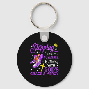 Stepng Into My November Birthday Queen Sneakers Gi Key Ring